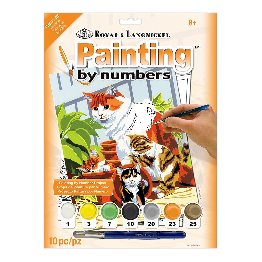 Royal & Langnickel Painting by Numbers A4 Size Cat and Kittens Designed Painting Set