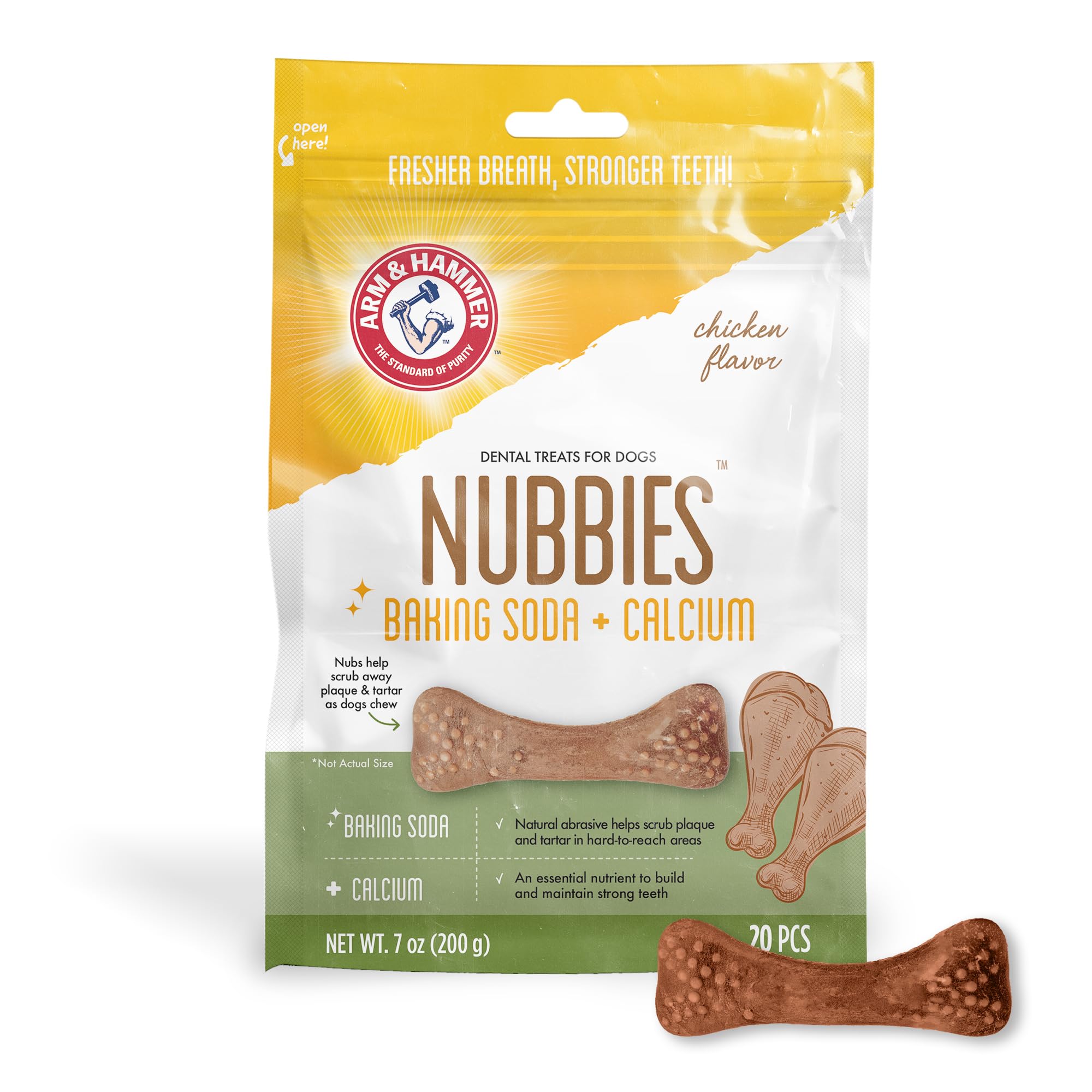 Photo 1 of ***BB 27/11/13***
Arm & Hammer for Pets Nubbies Dental Treats for Dogs with Baking Soda & Calcium, Treat Chews Help Fight Bad Breath, Plaque & Tartar without Brushing, Chicken Dog, Sm Size, 20 Pcs (Packaging may vary)