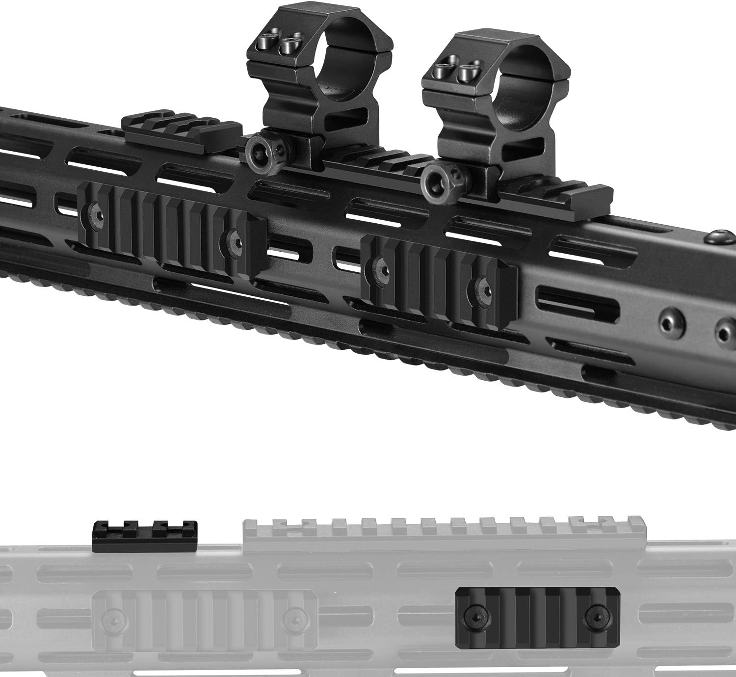 VIAKEY Mlok Picatinny Rail, 2 Pack 3 Slot M-Lok Aluminum Picatinny Rails Section for M LOK Systems with 5 T-Nuts & 5 Screws & 2 Allen Wrench (2Pcs Mlok 3-Slot) : Sports & Outdoors