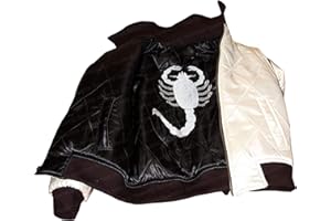 Spazeup Reversible Scorpion Drive Jacket - Mens Scorpion Logo Drive Satin Bomber Jacket