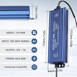 SUCIKORIO 12V 60W LED Power Supply Waterproof