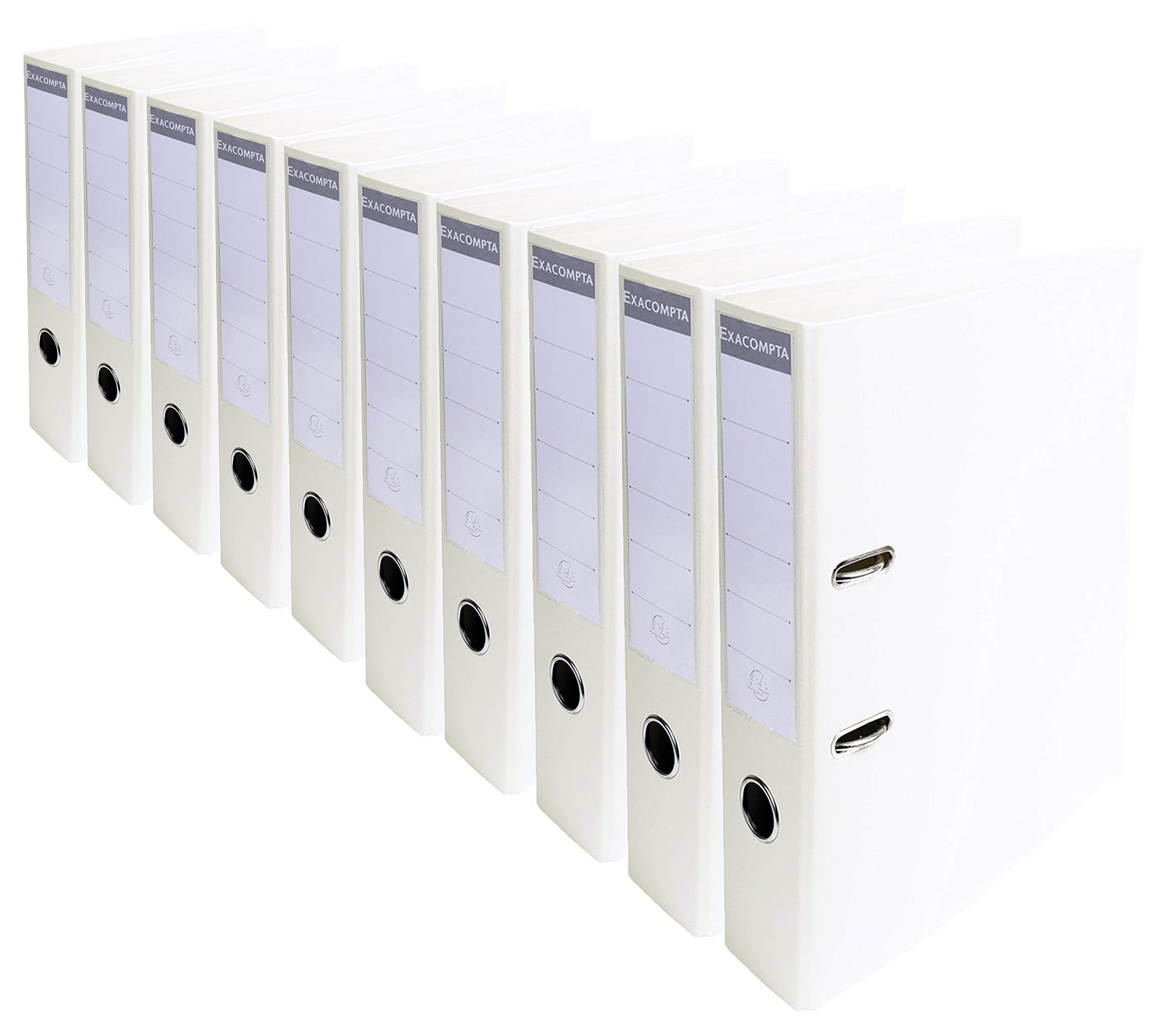 Exacompta - Ref. 53748E - Box of 10 A4 Prem'Touch lever arch files - Spine 70 mm - Mechanical 75 mm - External dimensions: 32 x 29 x 7 cm - Format to file A4 - Colour: White