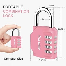 Puroma 4 Pack Combination Lock Multicolor for