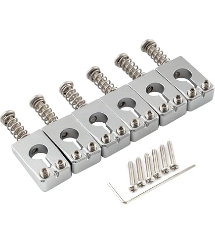 Musiclily Pro 10,8mm Moderne Pontets à Rouleau Alliage de Zinc pour Guitare électrique Import Strat Tele, Doré(6 Pièces