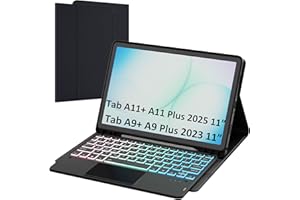 Keyboard Case for Samsung Galaxy Tab A11+ Plus/A9+ Plus 11": 3 Zone 7 Colors Backlit Trackpad Keyboard for 11-inch A9 Plus A1