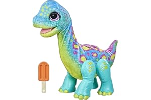 FurReal Snackin' Sam The Bronto, Interactive Pets, 40+ Sounds and Reactions, Electronic Pets, Plush Dinosaur Toys for 4 Year Old Girls and Boys