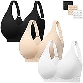 habibee Push Up Bras for Women Plus Size Wireless Full Coverage Bra for Large Breast, Seamless Everyday Bralette 32D-44D