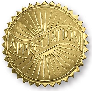 Amazon Com Appreciation Banner Embossed Gold Certificate Seals
