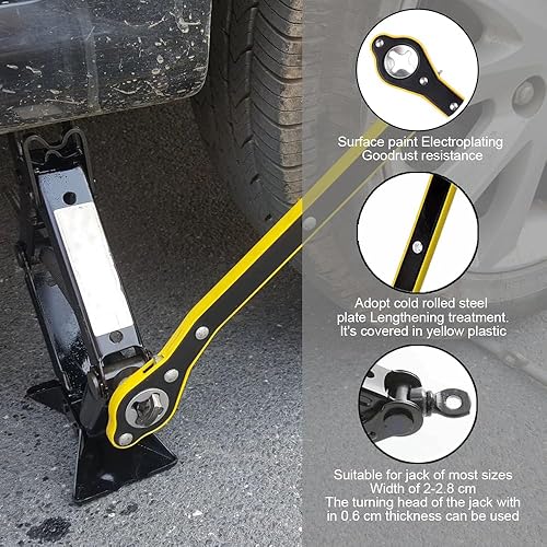 Gasedin Jack Ratchet Wrench, Car Steel Jack Long Handle Wrench Tool, 360° Rotating - View #8