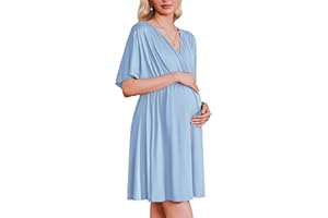 Ekouaer 3 in 1 Labor and Delivery Gown for Hospital Maternity Nursing Dress Nightgown Pajamas for Breastfeeding