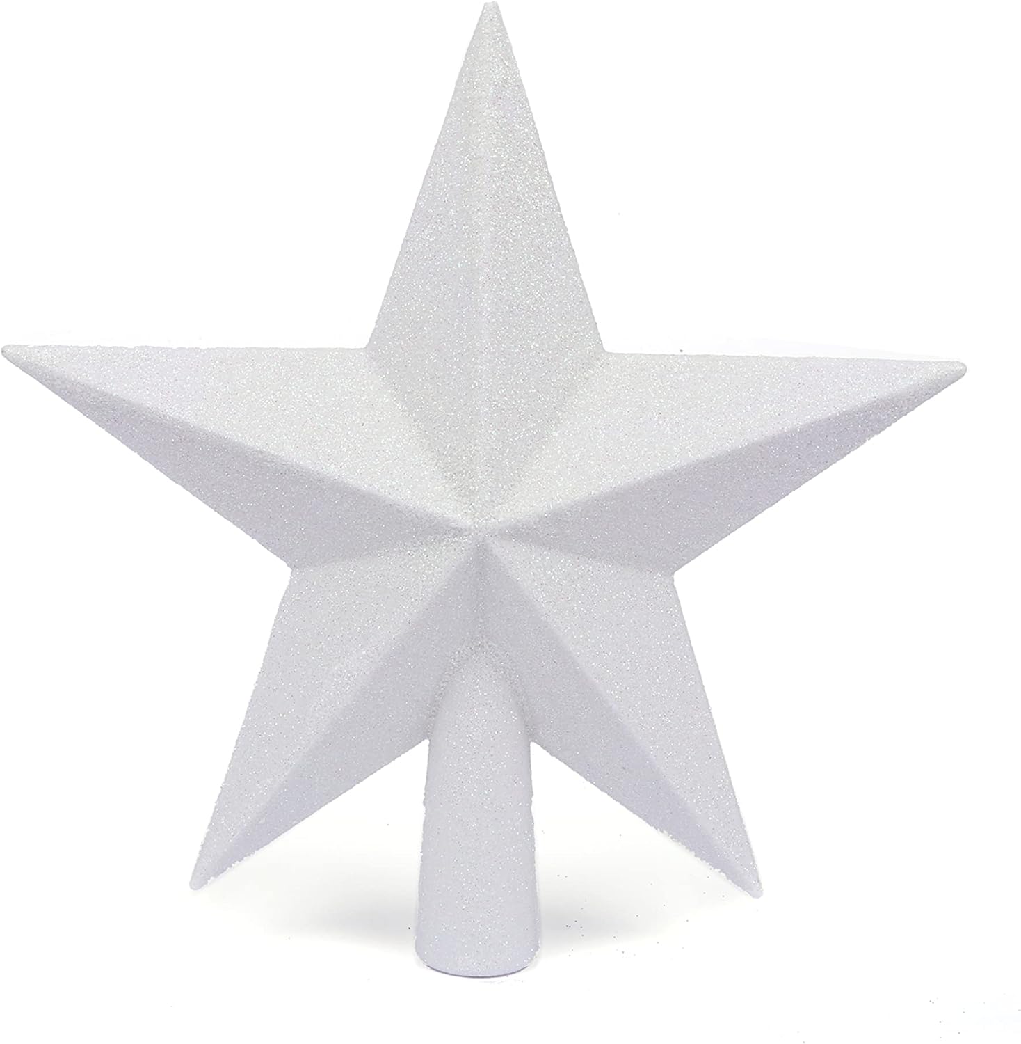 Tree Toppers - YYCRAFT Glitter Star Tree Topper Christmas Decoration-8 Inch,White
