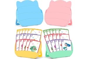 "Measyth 4 Pcs Playing Cards Holders, Multicolor Plastic Playing Card Holders Set for Poker Cards and Travel Games, Foldable 