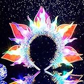 GENBREE Light Up Mermaid Costume Headband Glowing Headpiece Ocean Hair Accessories for Women