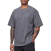 Mens Oversized Casual T-Shirts Summer Cotton Short Sleeve Tee Tie Dye Crew Neck Tops Hipster Print Shirts