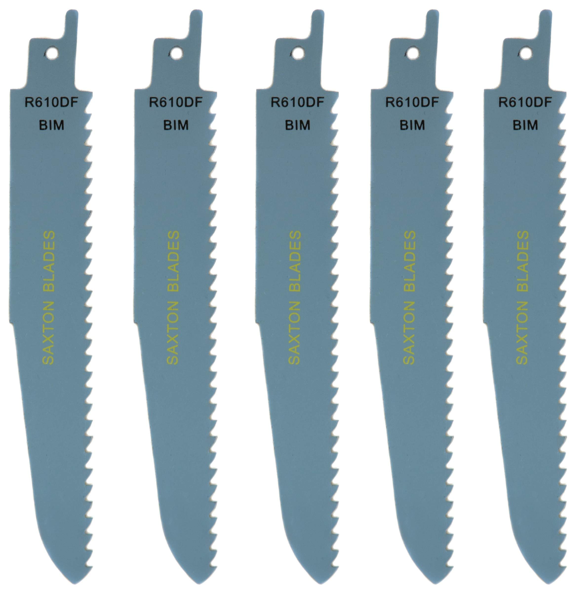 5x Saxton R610DF Reciprocating Saw Demolition Blades Wood Metal Fit Bosch Dewalt Makita