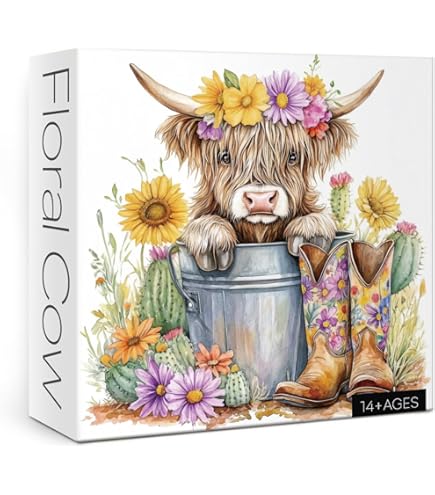 Art Highland Puzzle 1000 Pezzi Per Adulti - Scenario Invernale Con Highland Cattle, Sfida Estetica