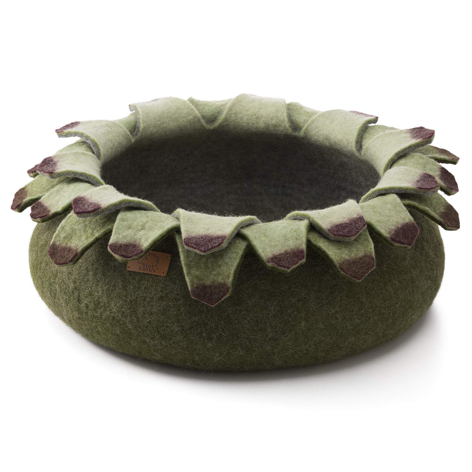 ウールフェルト製 ピンクロータス おしゃれでかわいいハンドメイド製のペットベッド Flower Pink グリーンハウスリーク Mサイズ エレベレ 猫ベッド猫ハウス Elevele B00hb9u7jc Bed Lotus 日本正規輸入総代理店 Mサイズ グリーンハウスリーク Cat ベッドソファ