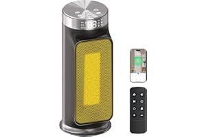 DAYETTE 1500W Smart Electric Space Heater for Indoor Spaces - WiFi/App Control, Remote Included, 24H Timer, 5 Modes for Home, Office, Bedroom, Bathroom Use