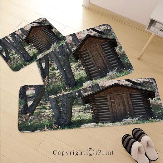 Amazon Com Outhouse 3d Non Slip Kitchen Mat Runner Rug Set 3pc