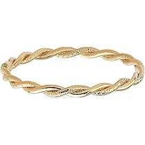 Amazon.com: 14k Yellow Gold Twisted Women's Bangle Bracelet
