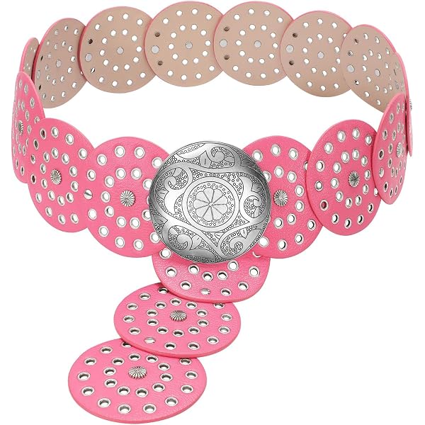 Tuygn Belts for Women,Womens Leather Belt,Round Disc  display picture 1