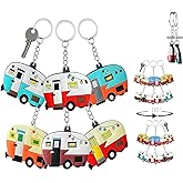 TrustBlai 2 Pack Camper Keychain Double-Sided RV Camper Keyring Couple Camping Gifts for Men Women Travel Trailers Accessorie