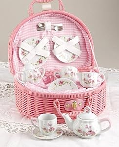 Delton Products Rose Tea Set for 2, Pink
