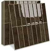MORCART 10PCS 11.8"x11.8" Peel and Stick Backsplash, Dark Brown | 3D Adhesive Waterproof Wall Tiles for Kitchen, Bathroom, Living Room, Laundry Room, Subway Tiles