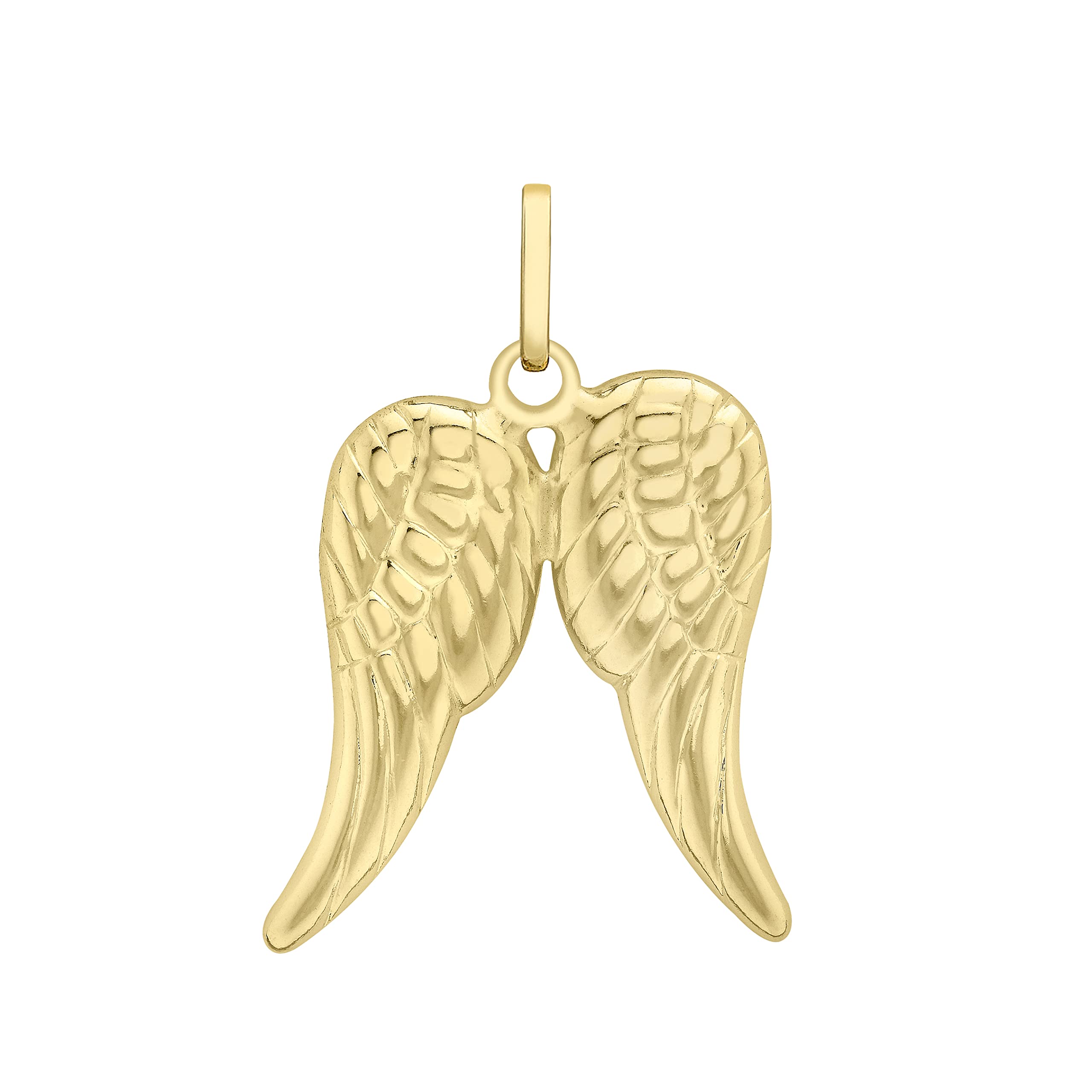 CARISSIMA Women's 9 ct Yellow Gold Angel Wings Charm Pendant