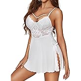 Avidlove Women Lingerie Sexy Nightgown Spaghetti Strap Modal Sleepwear Side Slit Babydoll Chemise