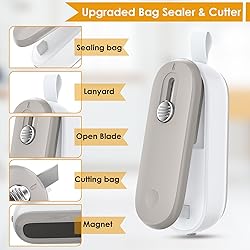 FEPPO Mini Bag Sealer, Bag Sealer with Cutter 2 in