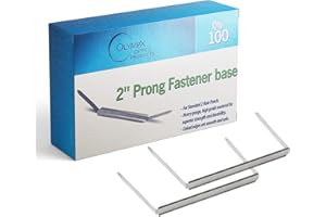 OLYMPX 100 Pcs of 2” Capacity Premium Metal Prong Paper Fastener Bases, 2.75 Inch Base for Paper File Clip Folder Accessories, Box of 100