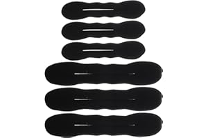 TEHAUX 6pcs Black Hair Bun Maker Set for Women Sponge Twist Bun Hair Tie Tools for Styling Updo