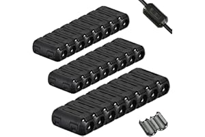SMRTCOL 24 Pcs Ferrite Ring Core EMI Noise Suppressor Clip-On Filter (3.5mm/5mm/7mm), Snap-On Interference Reducer for USB, Audio, Video, Charging & Data Cables, Improves Signal Quality