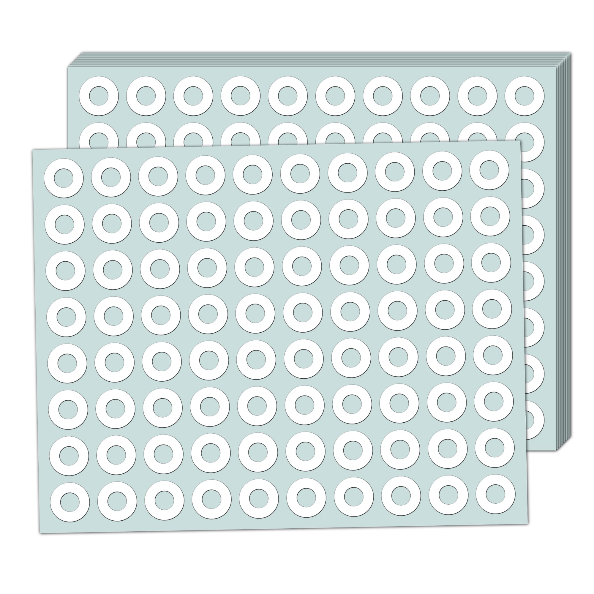 10,000 Pack - Hole Punch Reinforcement Stickers Rings - White