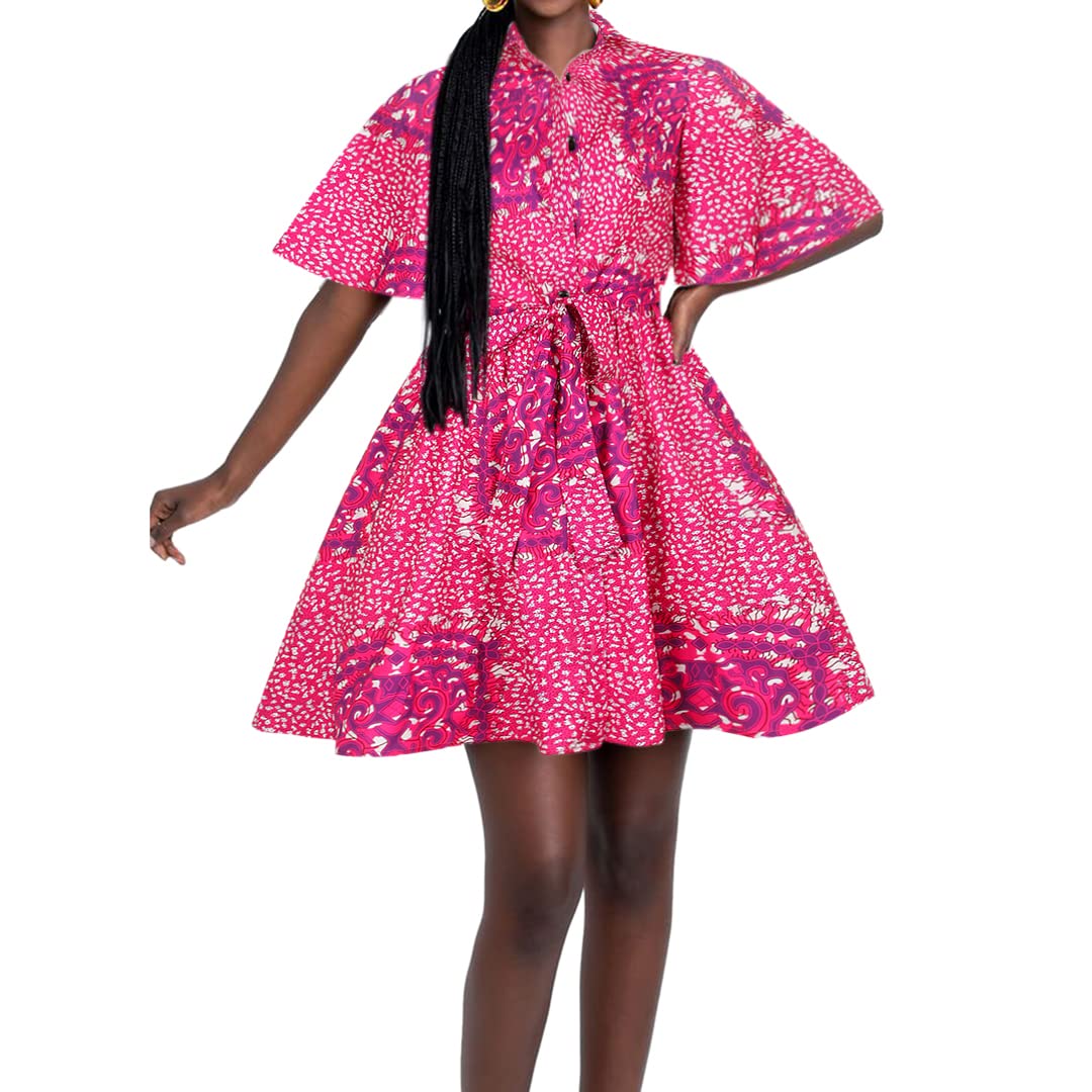 Erinaco Women Sexy Boho African Dress Shirt Short