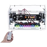 MiOYOOW DIY Bluetooth-Compatible Speaker Kit with FṂ Radio, Electronic Soldering Practice Kit USB Mini Home Sound Amplifier DIY Kit with Digital Display and Colorful LED Lights for School STEM Project