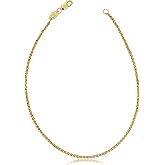 Kooljewelry 14k Yellow Gold Filled 1.5 mm Round Wheat Chain Bracelet