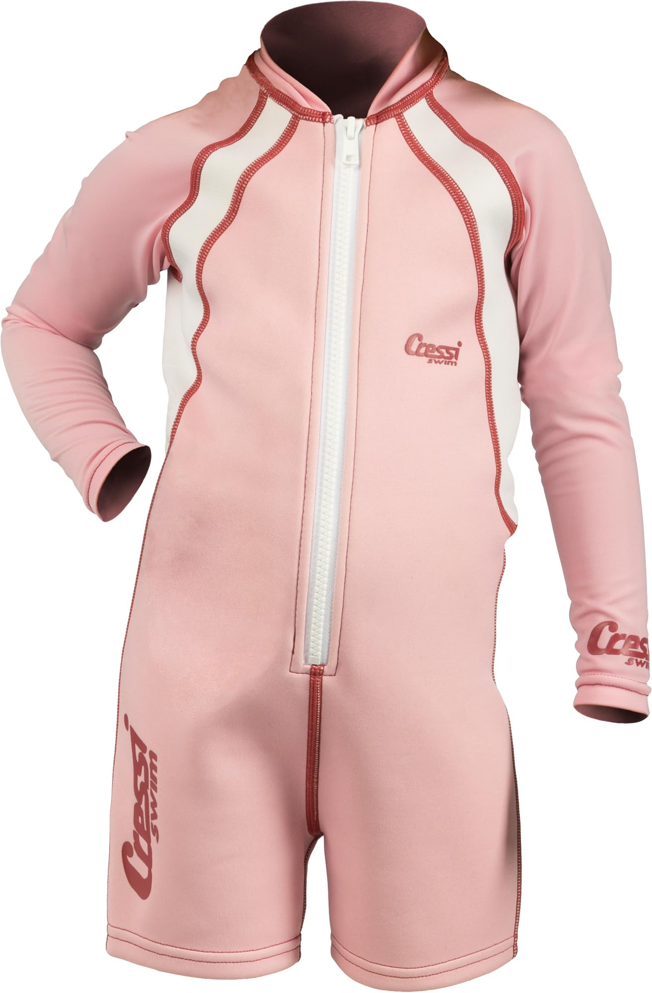 Cressi 1946 Unisex Child Kids Long Sleeve Swimsuit Thermal Wetsuit, Neoprene Ultra Stretch, 1.5/2 Mm - Pink, M (3 Years)
