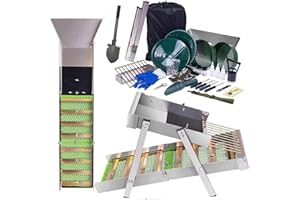 AUNMAS 50 Inch Portable Sluice Box Gold Prospecting Kit Mining Equipment Gold Panning Kit with Aluminum Alloy Construction fo