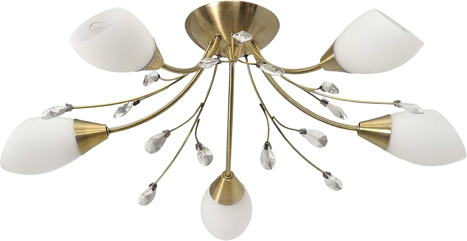 MWLight 356012905 Plafonnier Moderne à 5 Lampes en Métal couleur