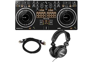 CLUTCH Pioneer DJ DDJ-REV1 Controller for Serato, Tascam TH02, RCA Cables Bundle