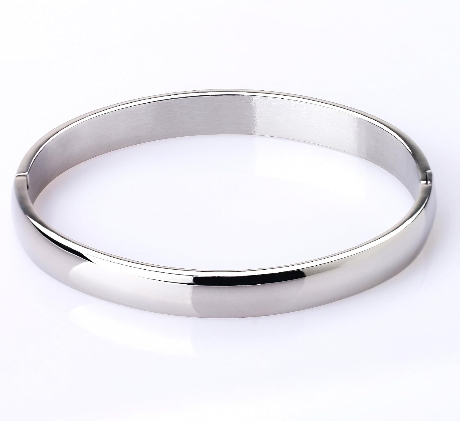 MILAKOO 2Pcs Stainless Steel Bracelet for Women Girls High Polished Bracelet Grooved 8mm Cuff Bangle, 7 inches - Image 4