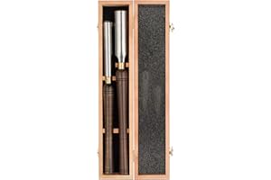 IMOTECHOM 2-Pieces HSS Roughing Gouge Lathe Chisel Set Wood Turning Tools with Wooden Box, 1-Inches and 2-Inches