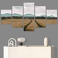 SIGNWIN 5 Panel Canvas Wall Art Modern Art Country Dramatic Global Landscape Multicolor Photography for Home Decorations Ready to Hang - 60