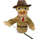 okegztoa 16" Puppets Entriloquist Puppet,Hand Puppets for Kids Plush Detective Puppets for Adults with Removable Mouth Puppet for Kids Ages,Hand Puppet for Adults with Scalable Puppet Control Rod