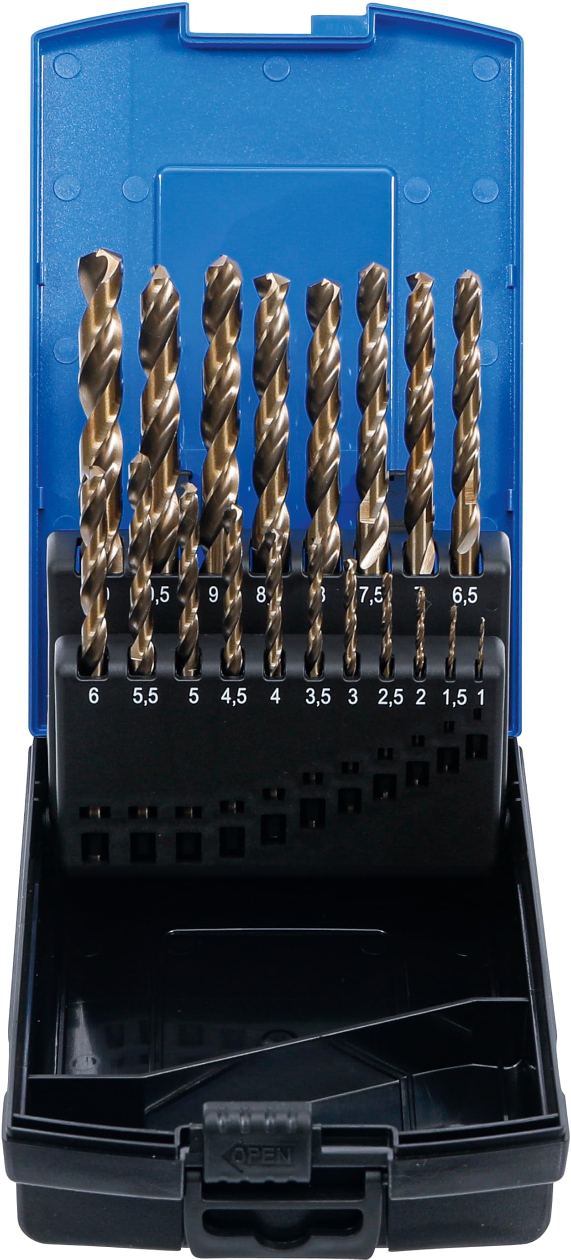 BGS 9297 | Twist Drill Set | HSS-G M35 Cobalt Steel | 1 - 10 mm | 19 pcs.