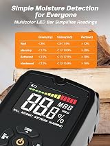 Mecurate Pinless Moisture Meter 4 Modes 9 Settings Backlit LCD view 6