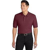 【新品】Pedestal polo tee jellyyabashi Port Authority Silk Touch Long Sleeve Polo Shirt Burgundy at