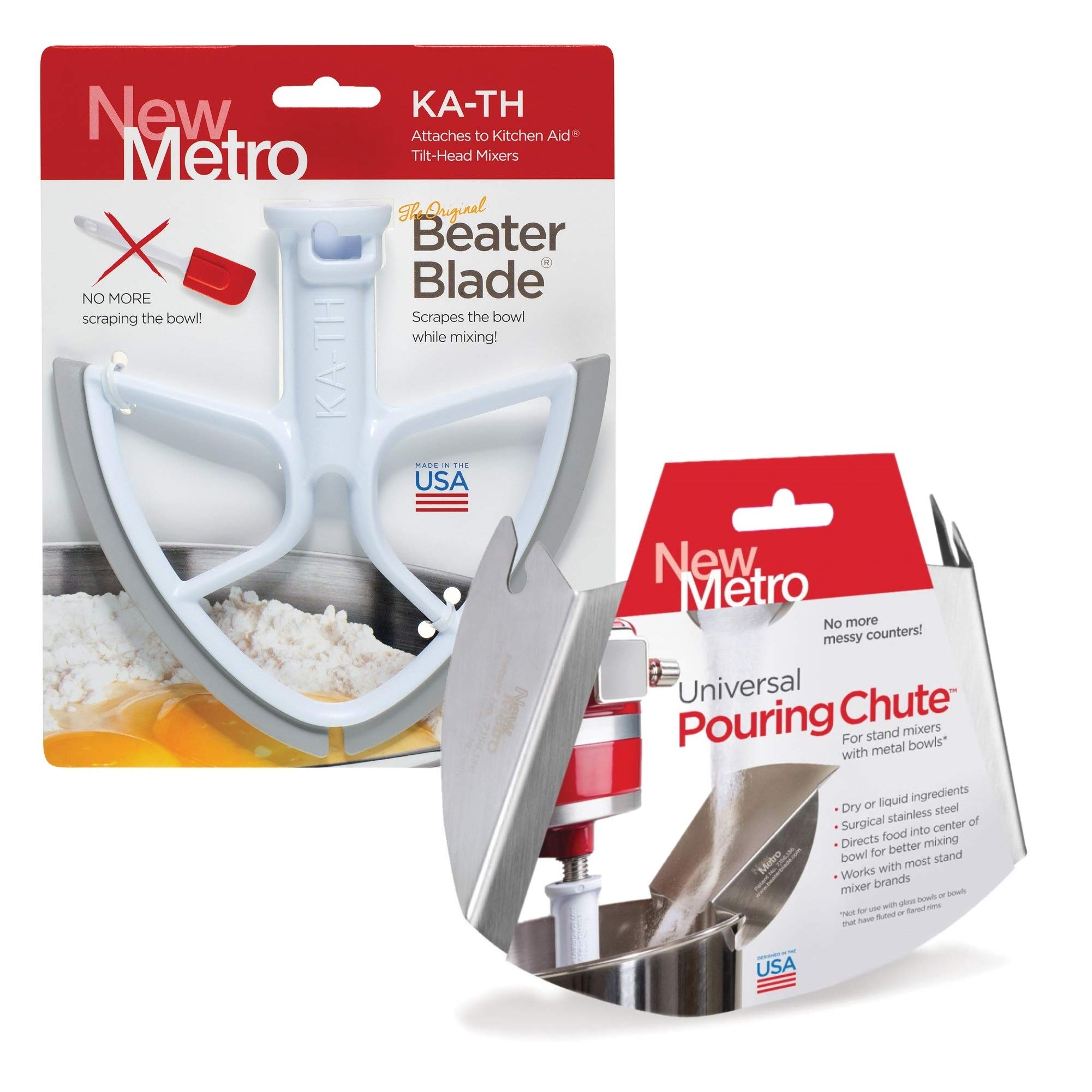 Original Beater Blade for 4.5 & 5 quart Tilt Head Stand Mixer and Universal Pour Chute Set, , Made in USA
